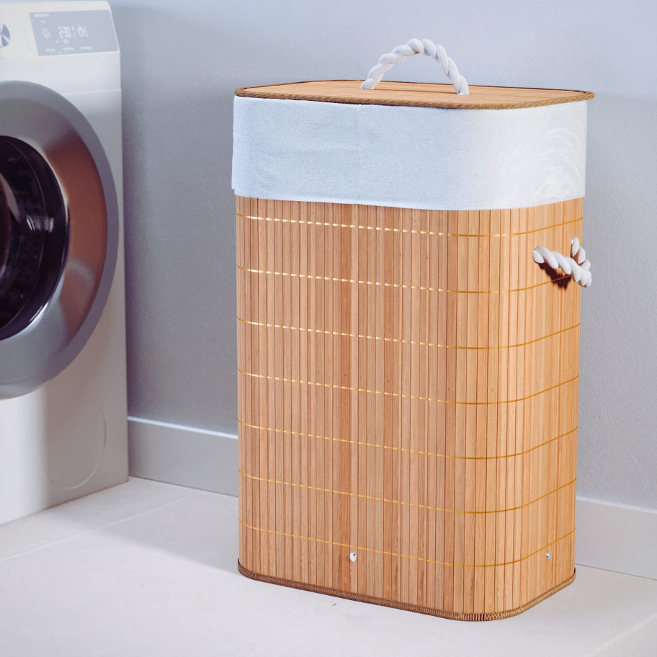 Cesto de Roupas Bambu OrganizeHome